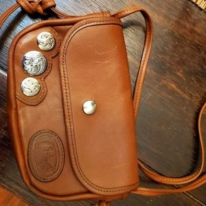 Hand Tooled Vintage Circle Y Leather purse